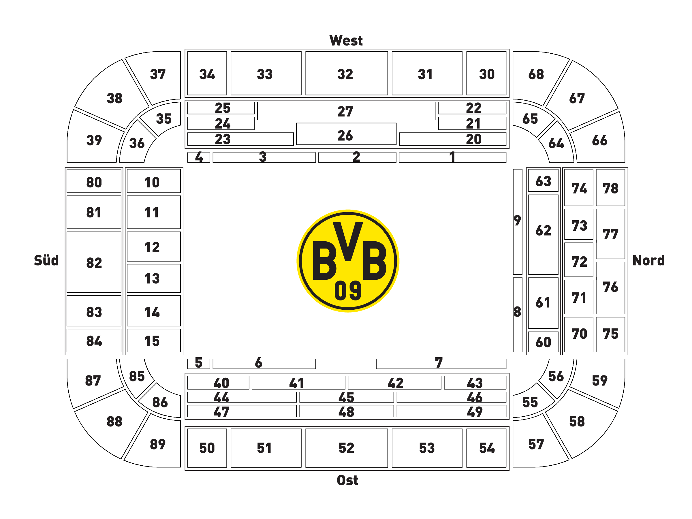 Borussia Dortmund Stadionplan