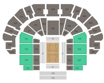 NBA LEVEL 100 seating 